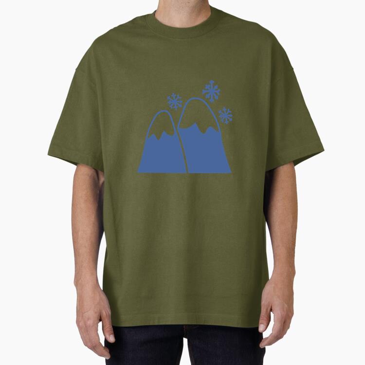 Nature Scenery Snowy Mountains Cut Out Oversized T-Shirt 