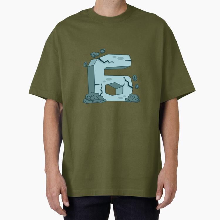 Number Six In Stone Oversized T-Shirt 