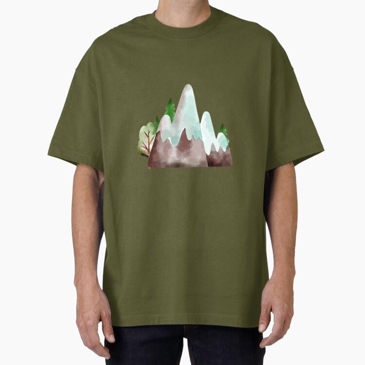 Winter Weather Mountain Nature Oversized T-Shirt 