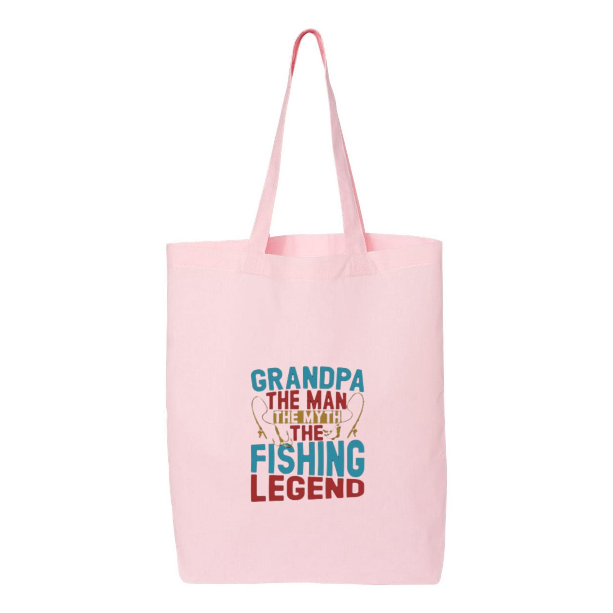 grandpa man myth fishing legend Canvas Tote Bag 