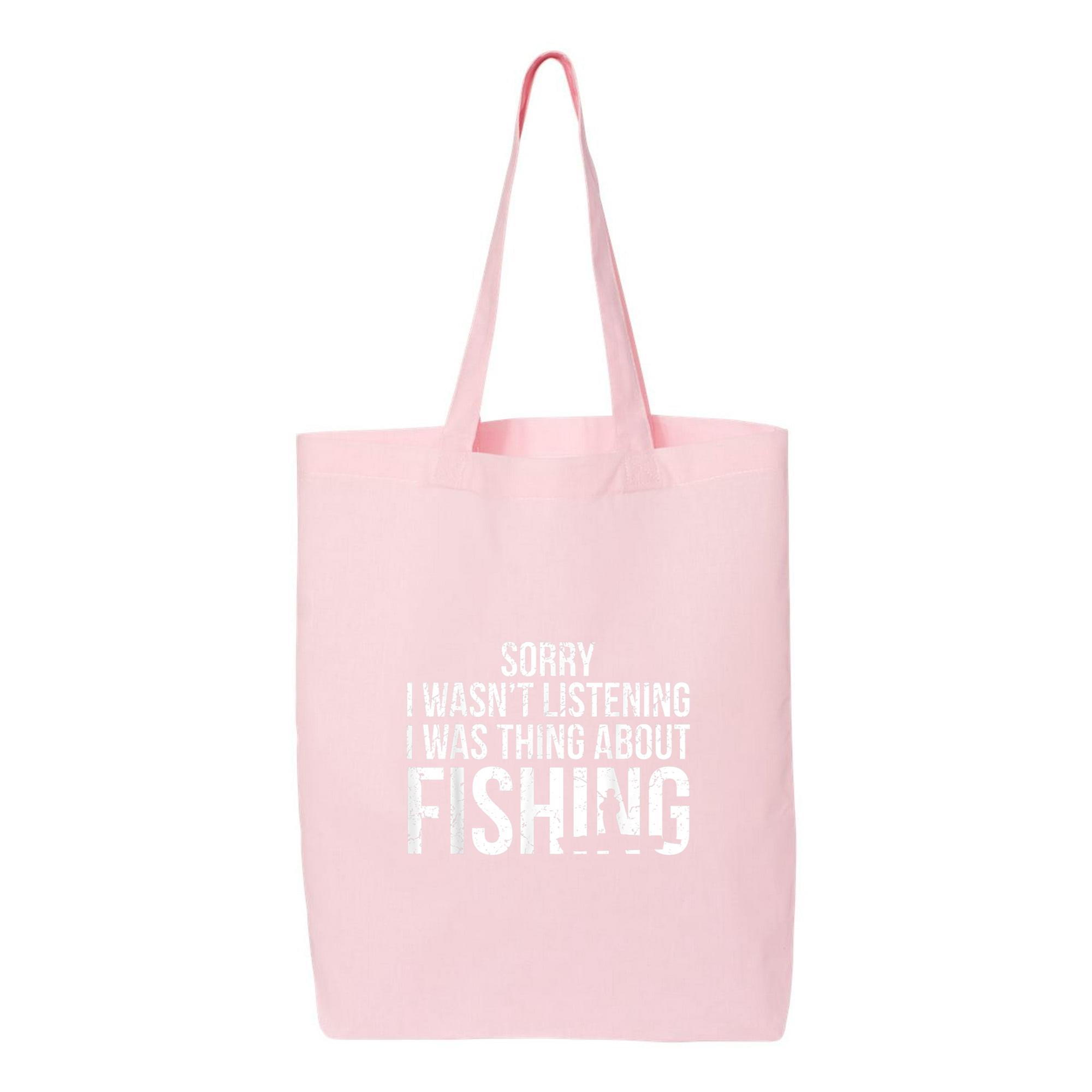 I Was Thing About Fishing Canvas Tote Bag 