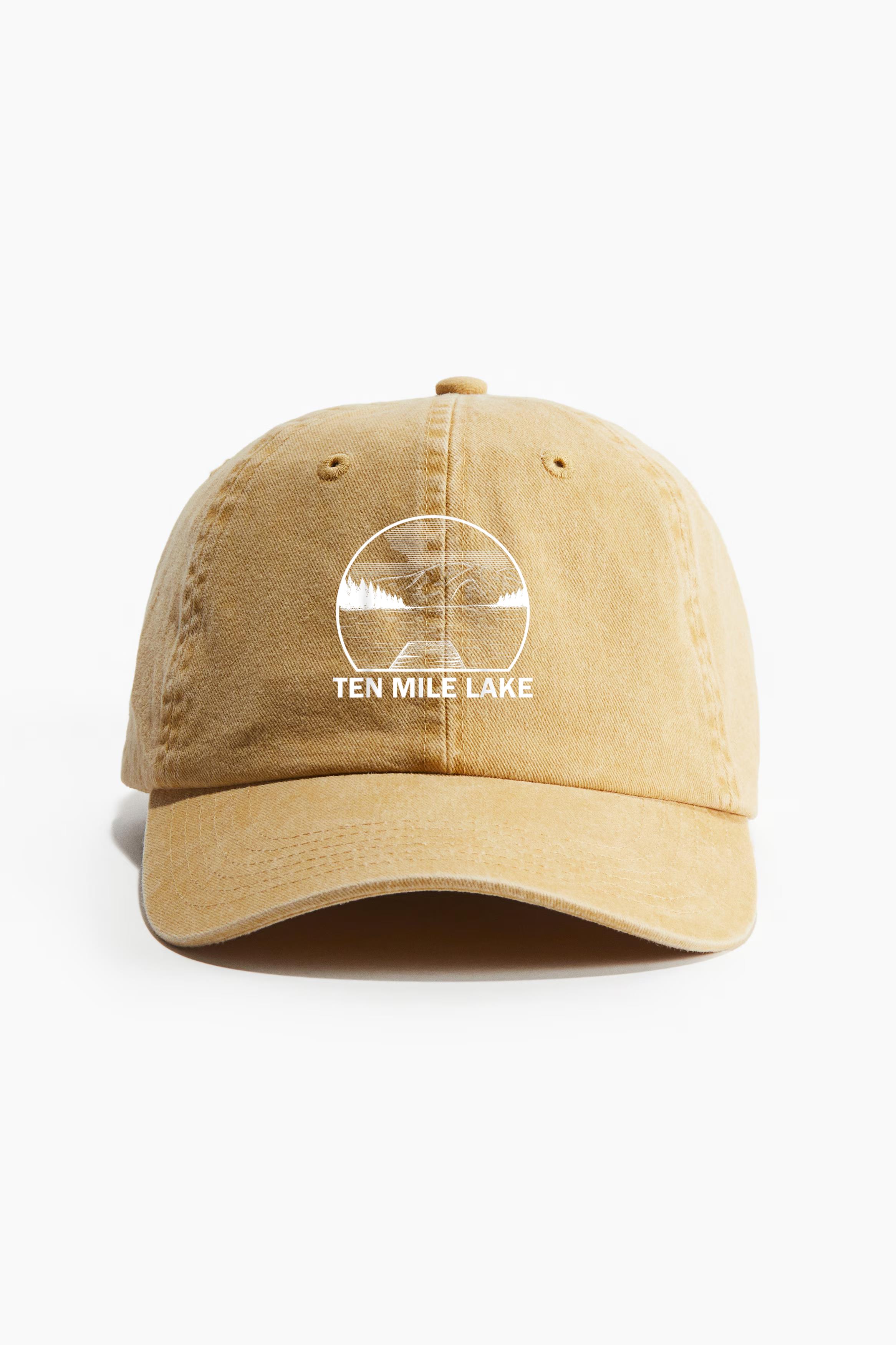 Ten Mile Lake Funny Fishing Camping Summer Cotton Twill Cap 